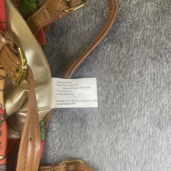 Sakroots Flower Power Article Circle Shoulder Bag Tote Bag Leather Strap - Picture 11 of 11